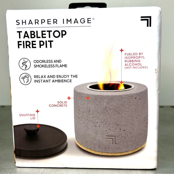 Sharper Image Accents Sharper Image Tabletop Concrete Fire Pit Poshmark